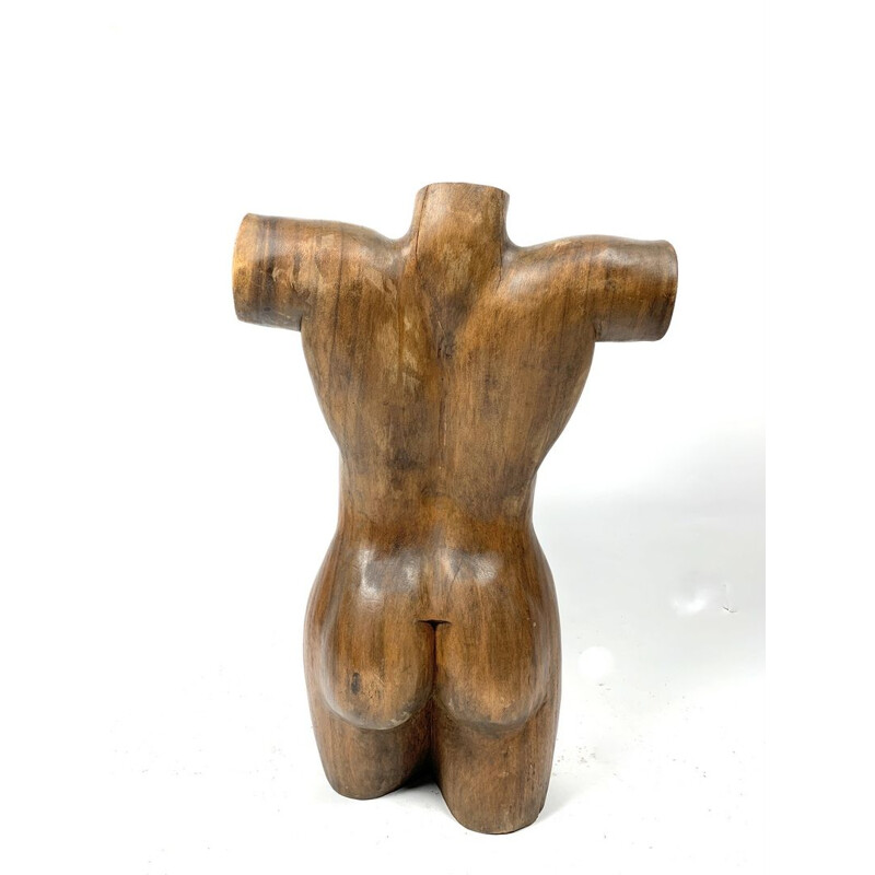 Hardwood Sculptures vintage Adam and Eve, Hand Carved, 1970s