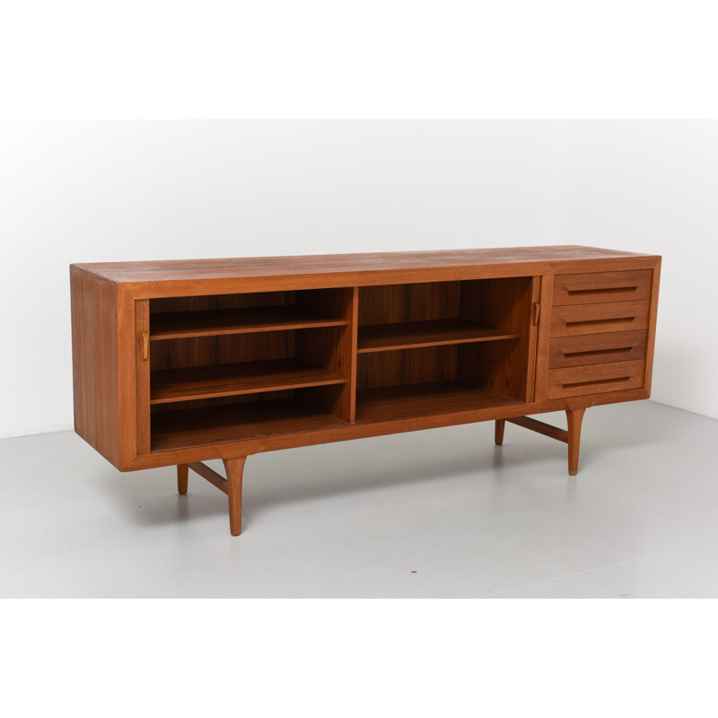 Teak sideboard with 4 drawers, Ib KOFOD-LARSEN - 1960s