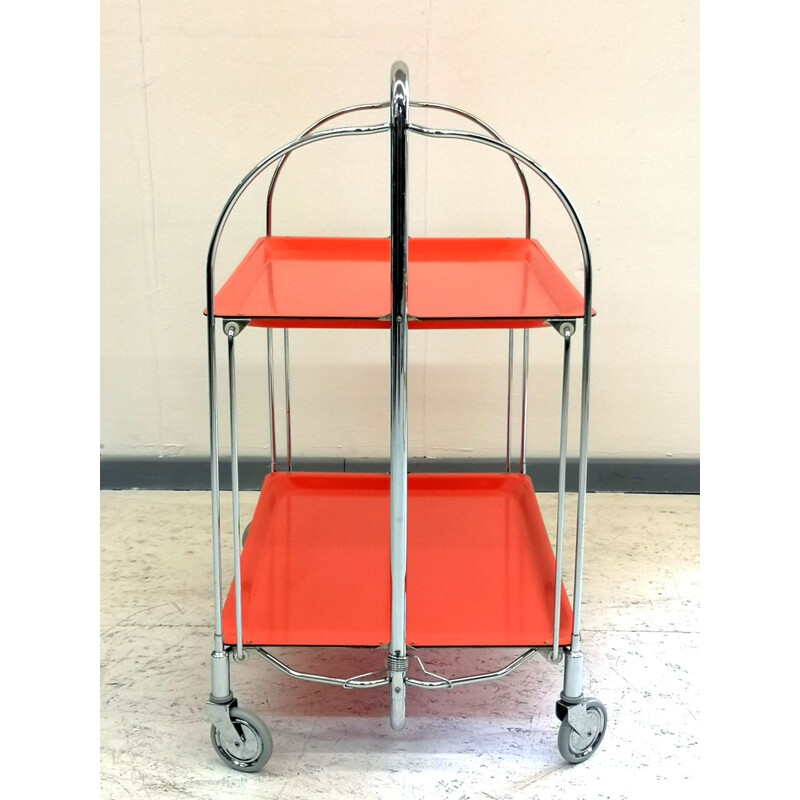 Foldable Bar Space Age mid century Cart with Chrome-Plated Legs, 1960s