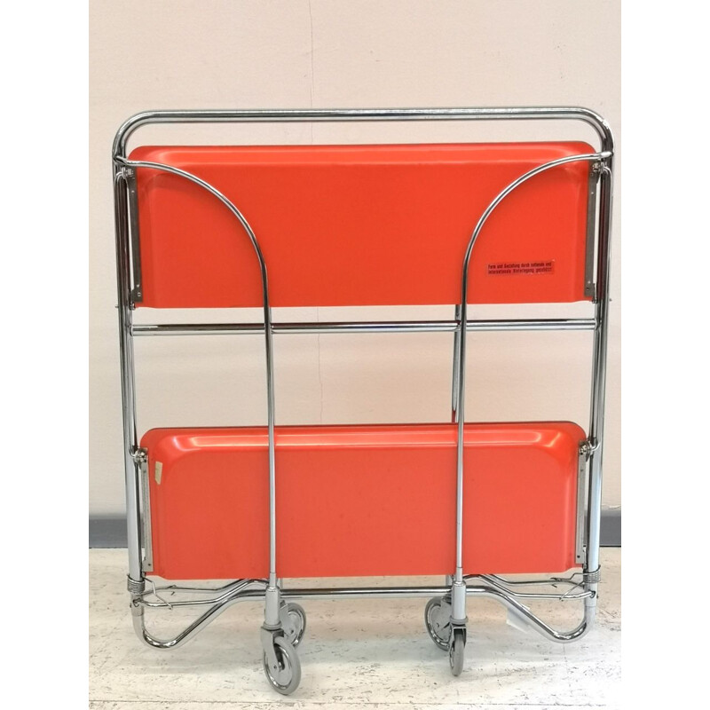 Foldable Bar Space Age mid century Cart with Chrome-Plated Legs, 1960s