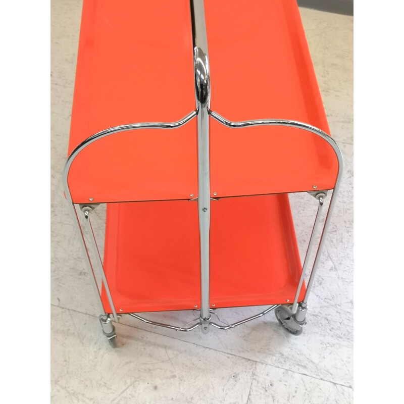 Foldable Bar Space Age mid century Cart with Chrome-Plated Legs, 1960s