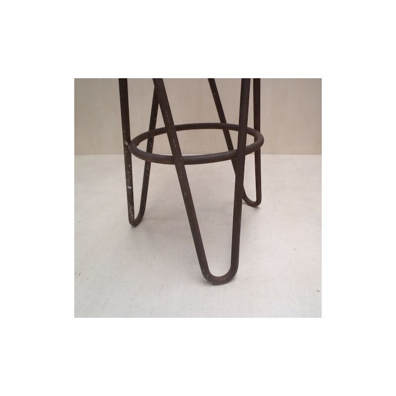 Pair of vintage chromed tubular metal stools "B114" by Marcel Breuer, 1930