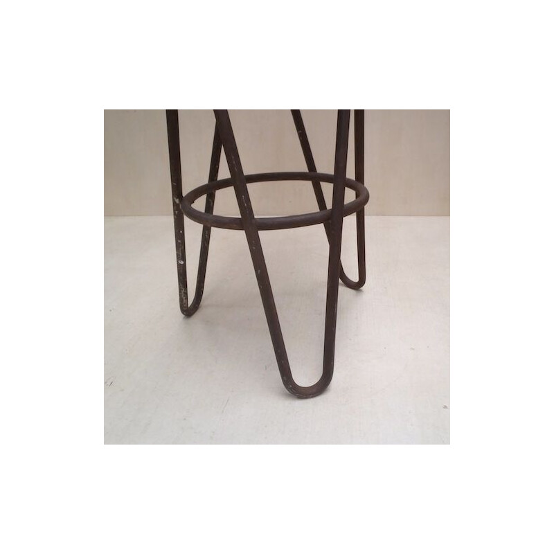 Pair of vintage chromed tubular metal stools "B114" by Marcel Breuer, 1930