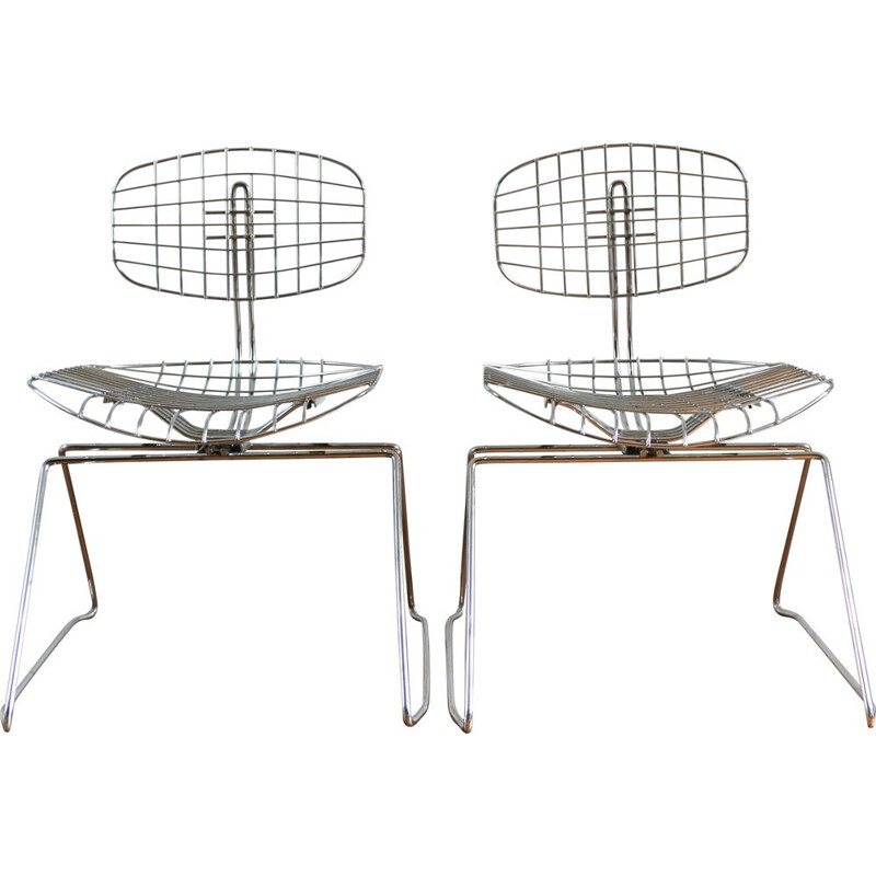 Pair of vintage chairs Beaubourg by Michel Cadestin 1970