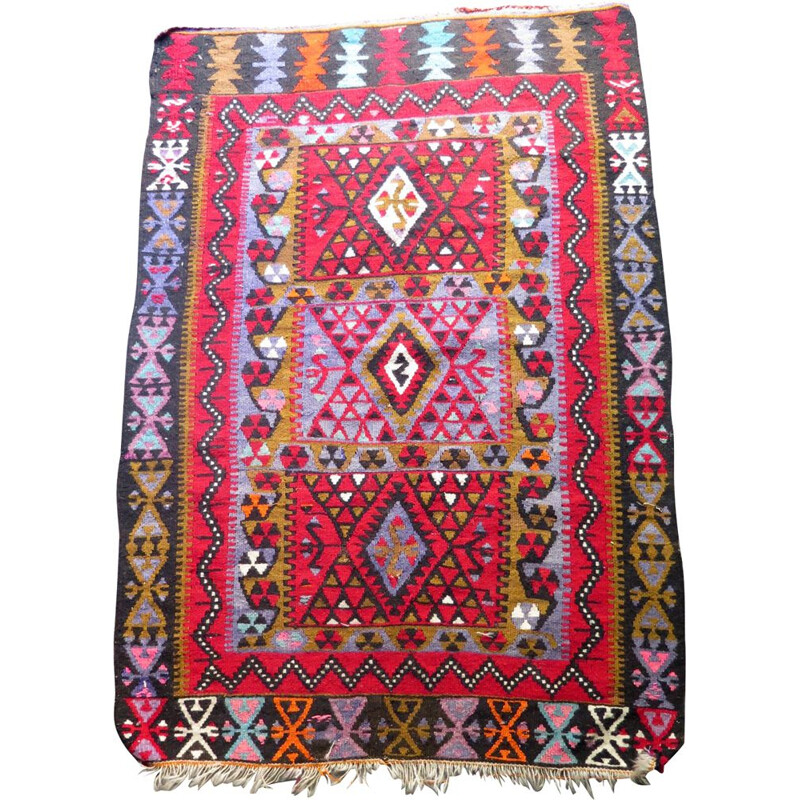 Oriental wool rug mid century