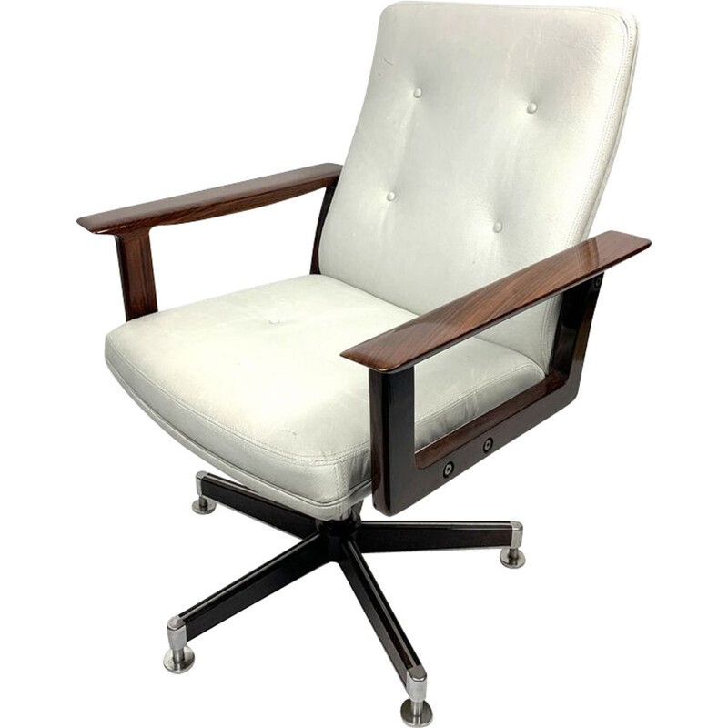 Office Armchair,Rosewood  in Leather by Arne Vodder, 1960s