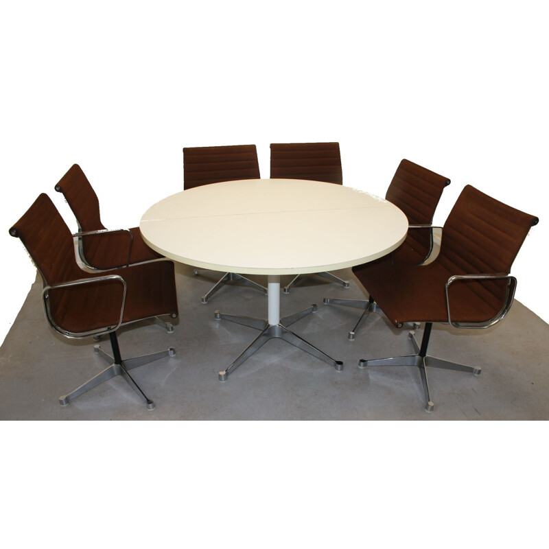 Set of Table with 6 Chairs EA106 by Charles and Ray Eames for Herman Miller