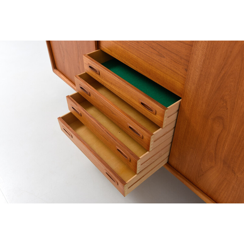 High sideboard with 4 drawers in teak, HP HANSEN - 1960s