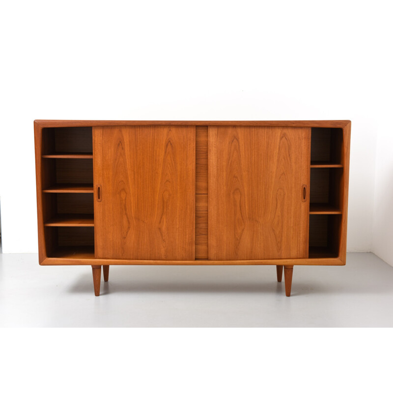 High sideboard with 4 drawers in teak, HP HANSEN - 1960s