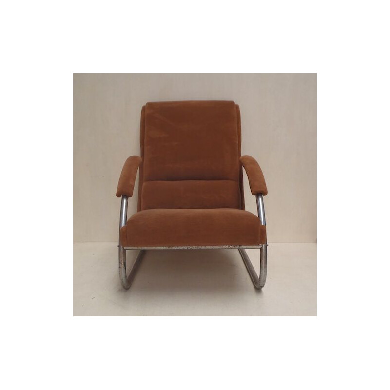 Vintage verstelbare fauteuil Mücke Merder Tsjecho-Slowakije 1930