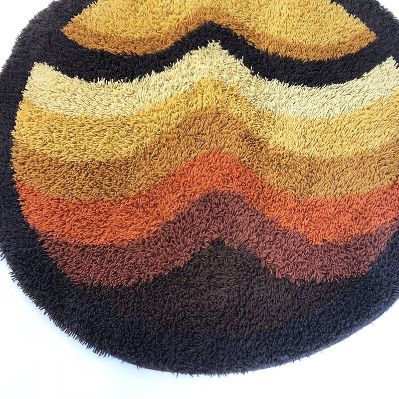 Carpet vintage Multi-Color Pop Art Panton High Pile Rya Rug Desso, Netherlands, 1970