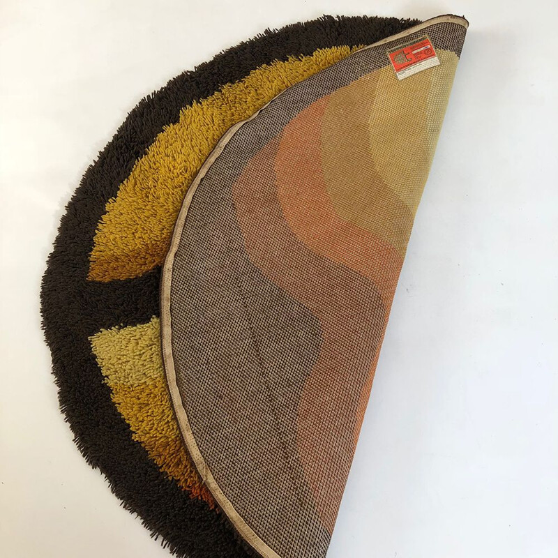 Carpet vintage Multi-Color Pop Art Panton High Pile Rya Rug Desso, Netherlands, 1970