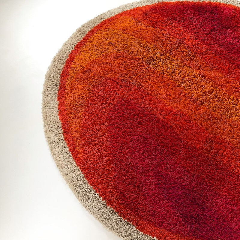 Carpet vintage Psychedelic Pink Panton High Pile Rya Rug Desso, Netherlands, 1970s