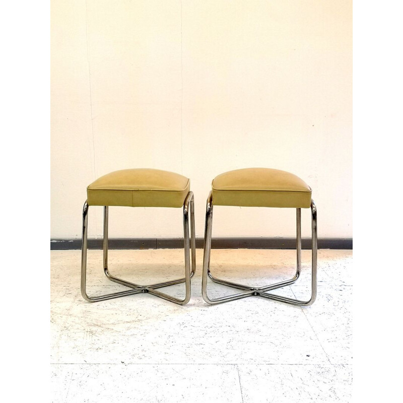 Pair of stools vintage, Bauhaus 1930s