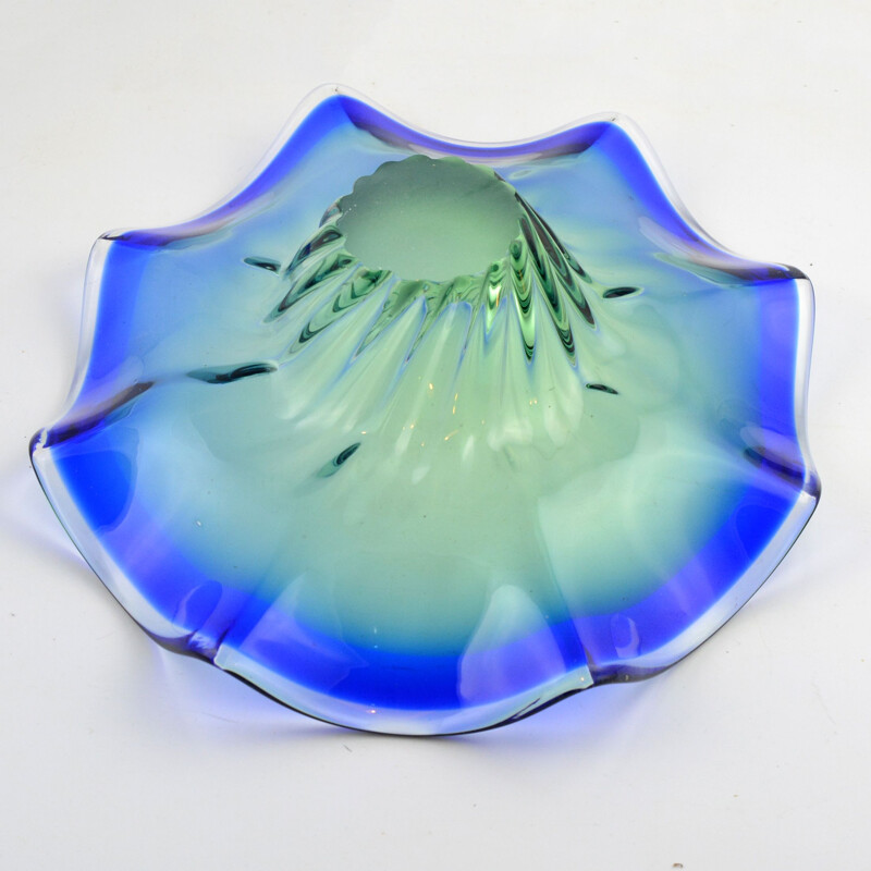 Vintage glass bowl J. Hospodka, Chribska Sklarna, Czechoslovakia, 1970