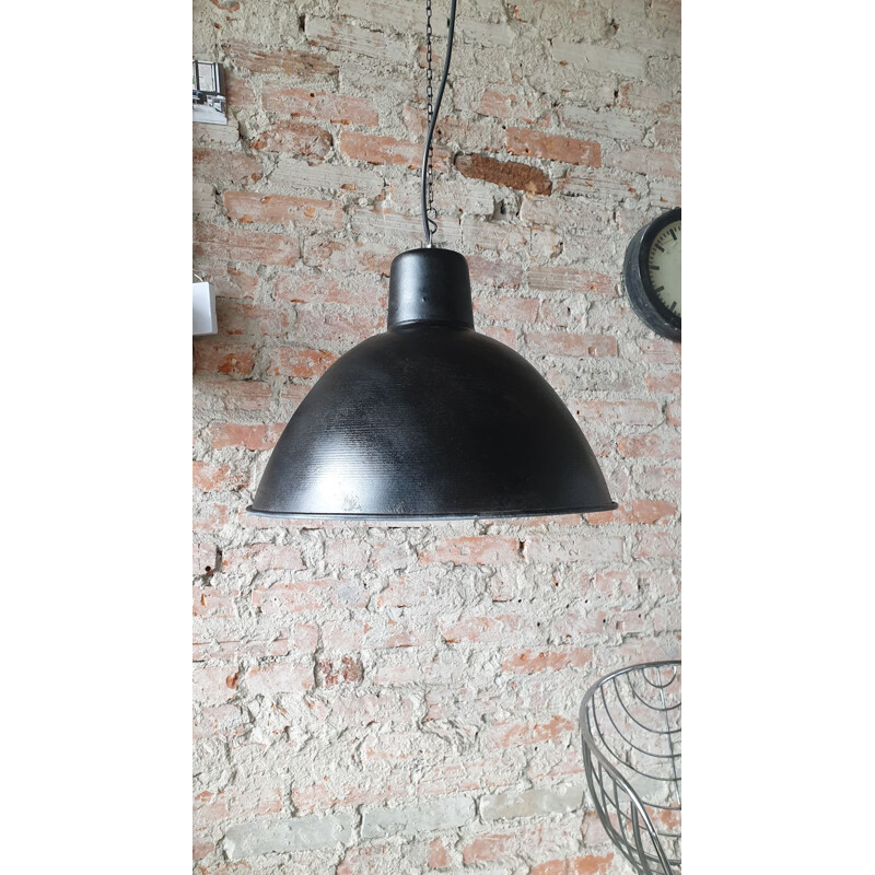 Lámpara de suspensión industrial vintage "EHS2S", Alemania 1950