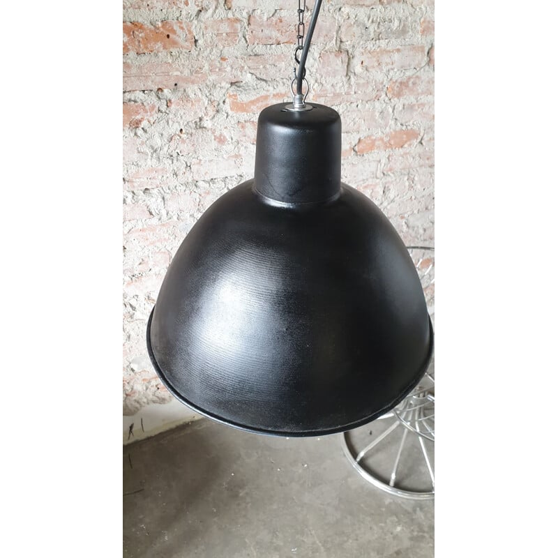 Lámpara de suspensión industrial vintage "EHS2S", Alemania 1950