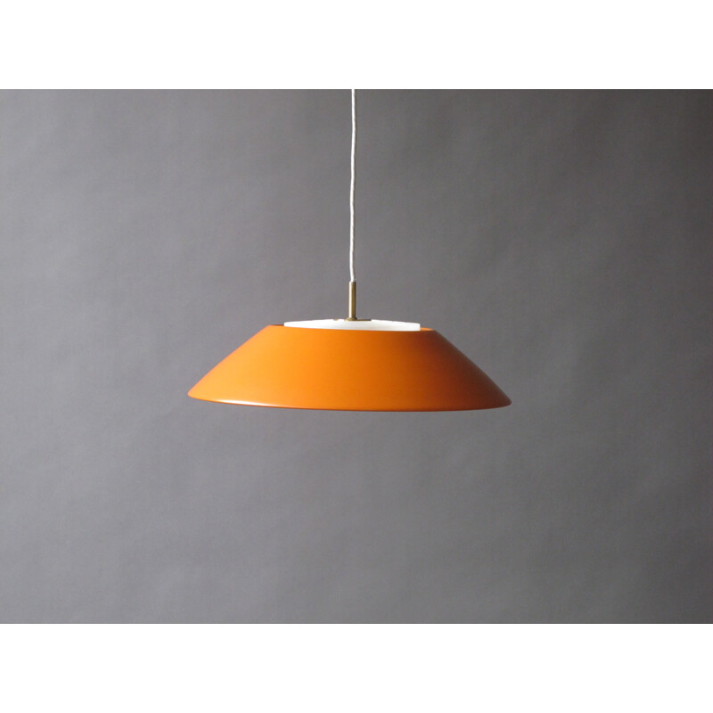 Nordisk Solar scandinavian ceiling lamp in orange metal, Svend MIDDELBOE - 1960s