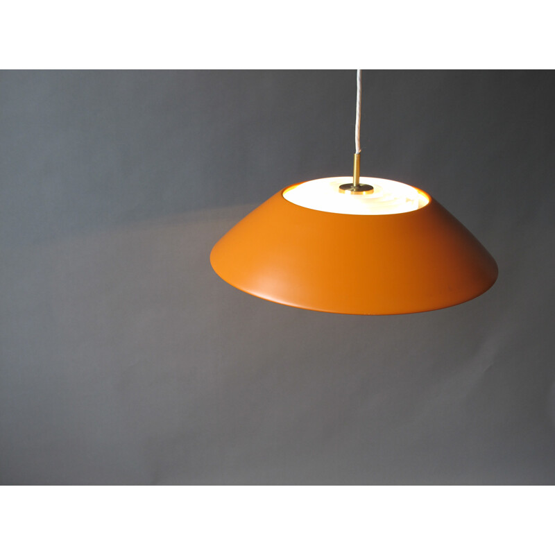 Nordisk Solar scandinavian ceiling lamp in orange metal, Svend MIDDELBOE - 1960s