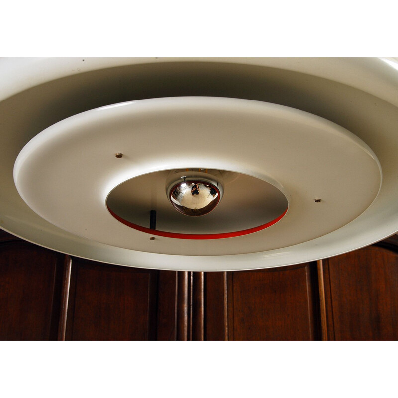 Ceiling Lamp Space Age White Midcentury Optima Hans Due Fog and Morup Danish 1970s