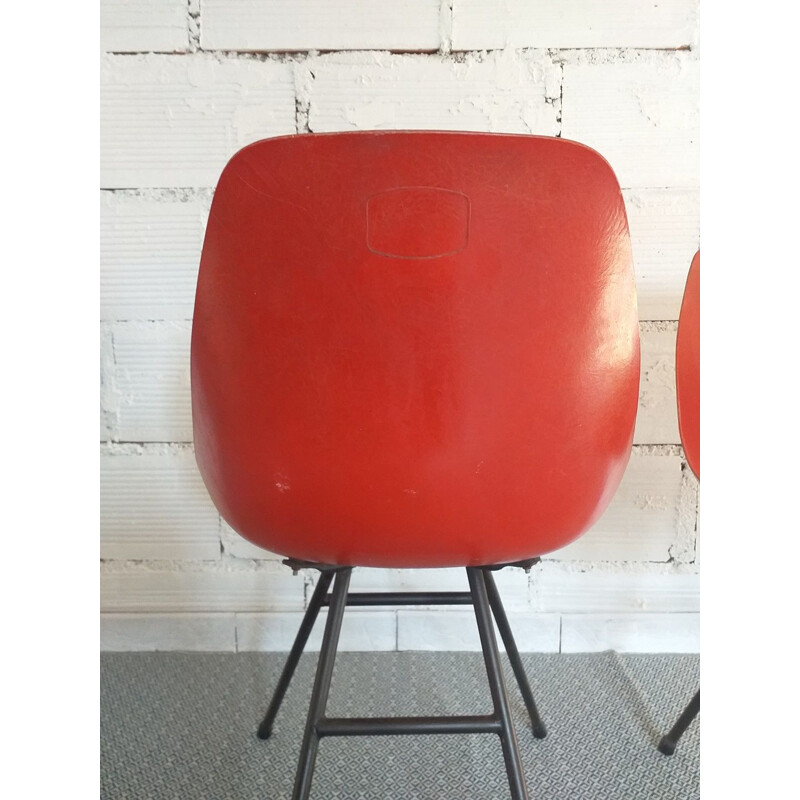 Paire de chaises vintage Coccinelle attribuées à Jean René Caillette