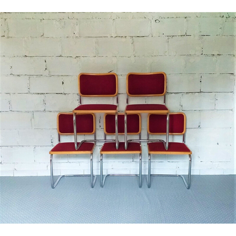 Set of 5 vintage b32 chairs by Marcel Breuer, 1970s