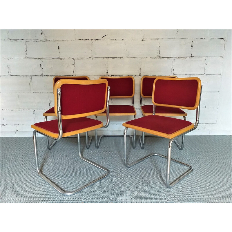 Set of 5 vintage b32 chairs by Marcel Breuer, 1970s