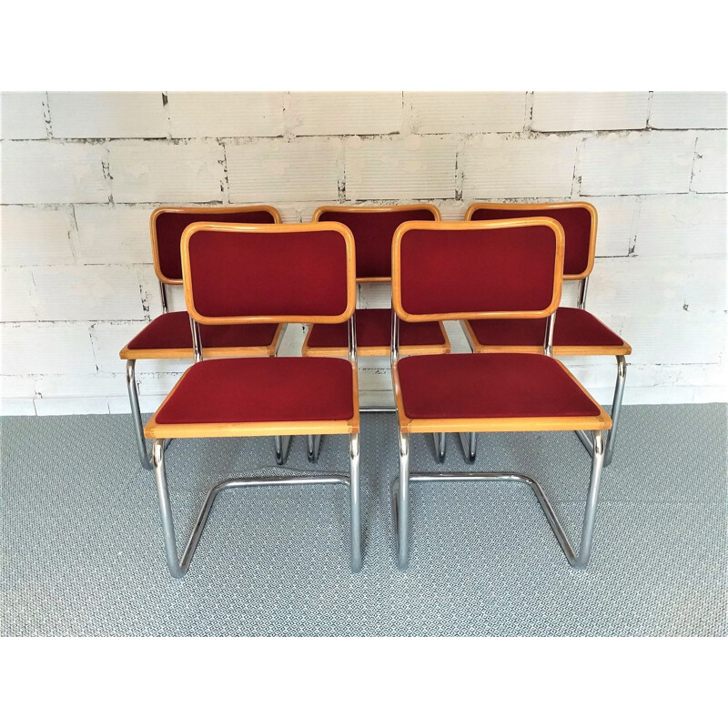 Set of 5 vintage b32 chairs by Marcel Breuer, 1970s