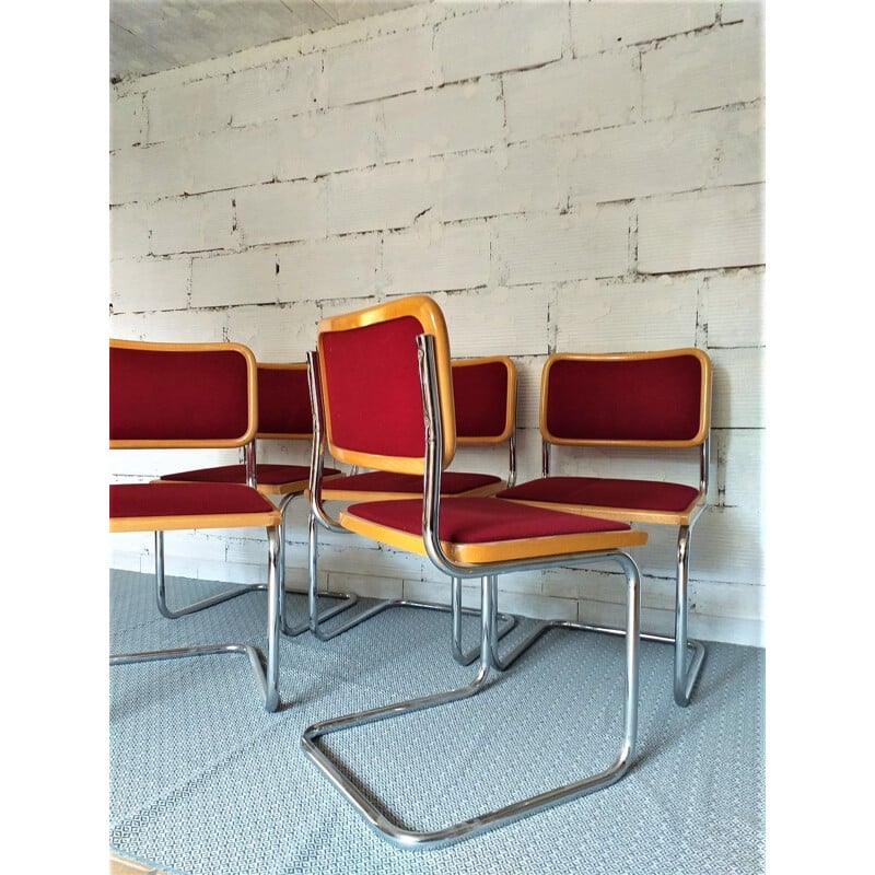 Set of 5 vintage b32 chairs by Marcel Breuer, 1970s