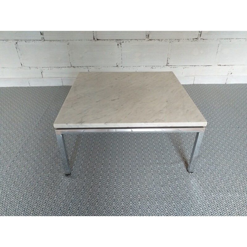 Vintage coffee table in marble and metal, 1960s