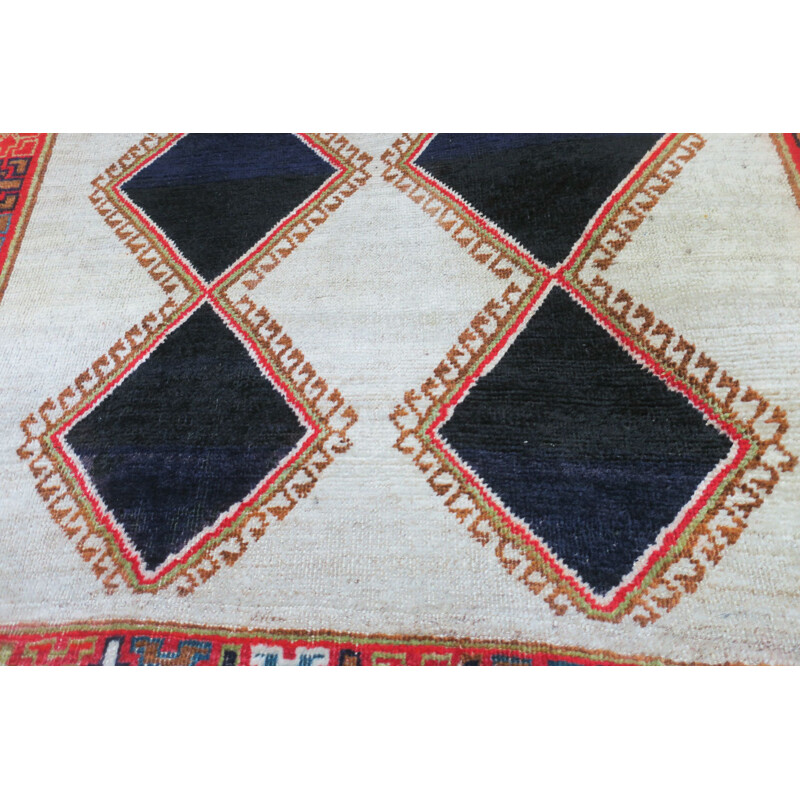 Middle Eastern Diamond Patterned Rug,Mid-Century 1950s