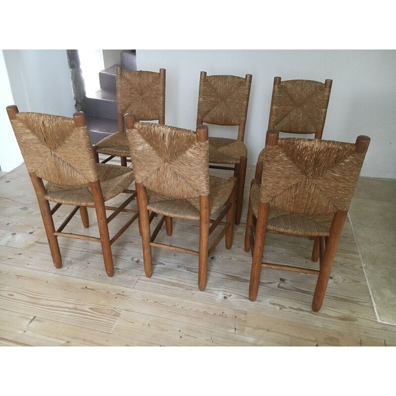 Set of 6 ashwood chairs by Charlotte Perriand 1939