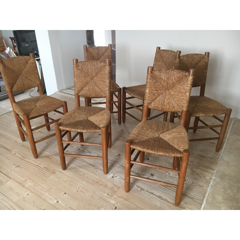 Set of 6 ashwood chairs by Charlotte Perriand 1939