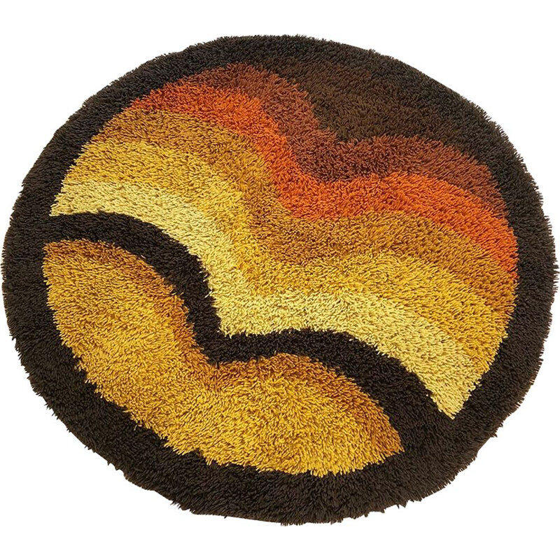 Carpet vintage Multi-Color Pop Art Panton High Pile Rya Rug Desso, Netherlands, 1970