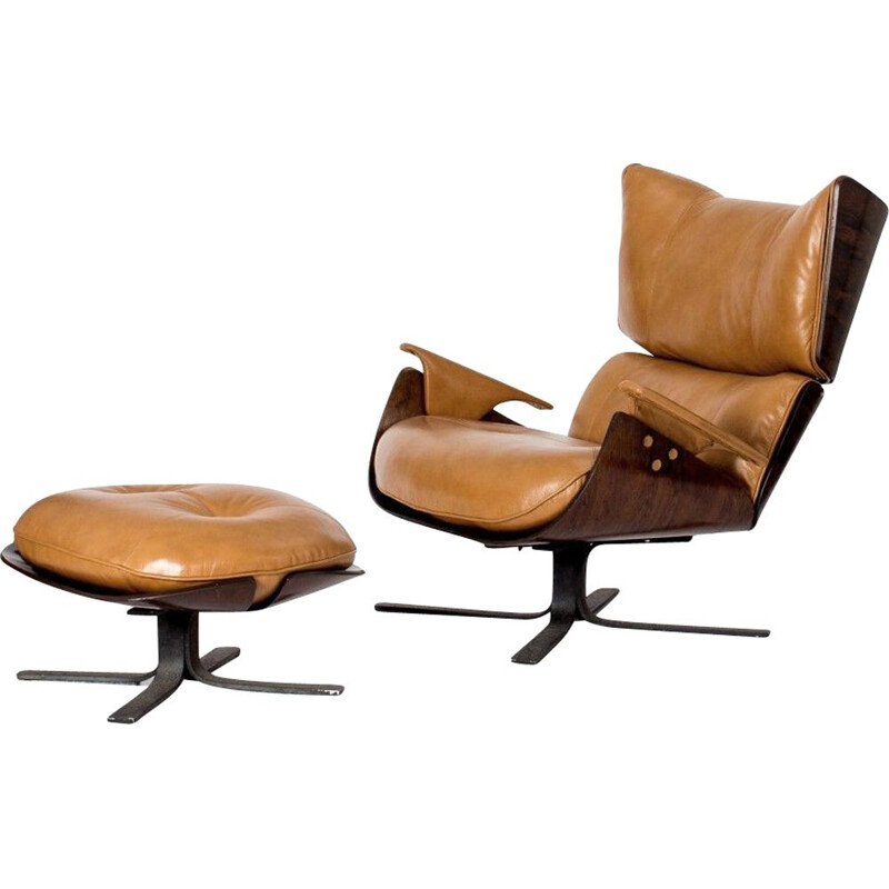 Armchair Vintage Paulistana and its ottoman Jorge Zalszupin 1960