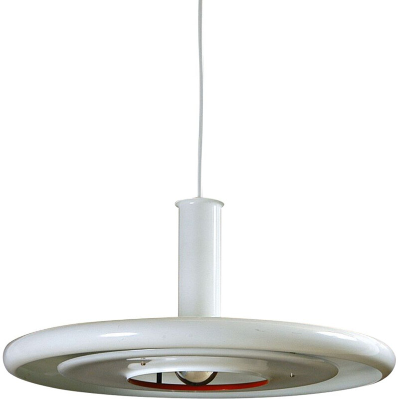 Ceiling Lamp Space Age White Midcentury Optima Hans Due Fog and Morup Danish 1970s