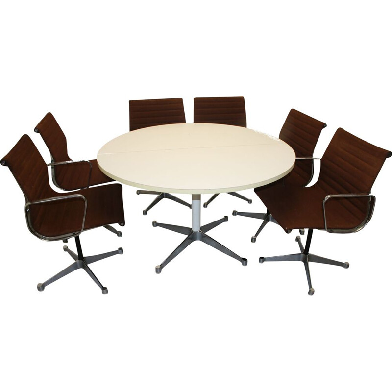 Set of Table with 6 Chairs EA106 by Charles and Ray Eames for Herman Miller