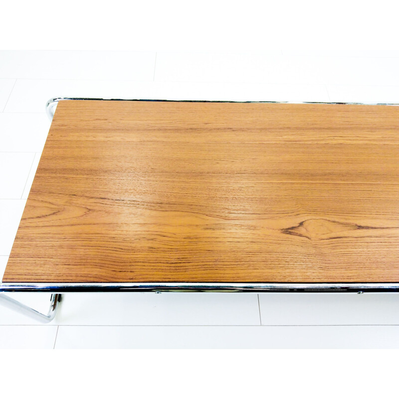 Table basse vintage en teck Knoll Studio 'Laccio' de Marcel Breuer