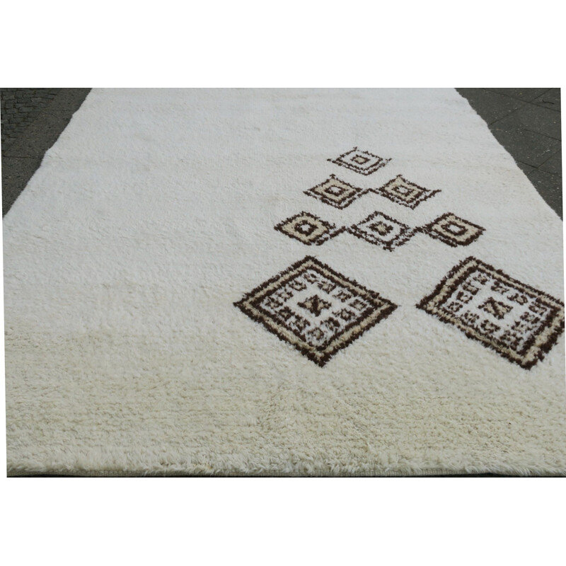 Carpet Vintage Beni Ourain Moroccan Wool Hand-Knotted