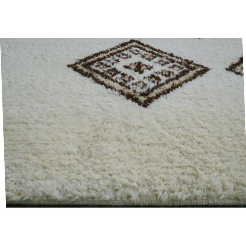 Carpet Vintage Beni Ourain Moroccan Wool Hand-Knotted