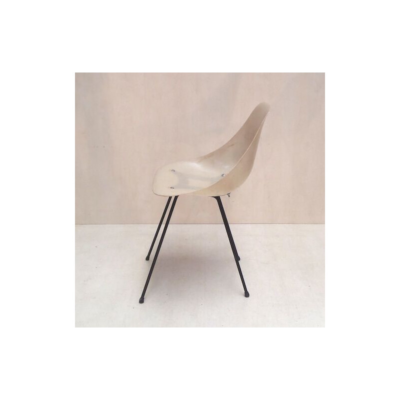 Vintage unitary chair Coccinelle by René-jean Caillette for Steiner.1950