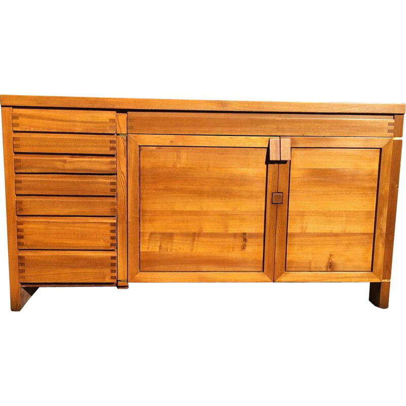 Buffet vintage enfilade de Pierre Chapo modèle R 13 1960