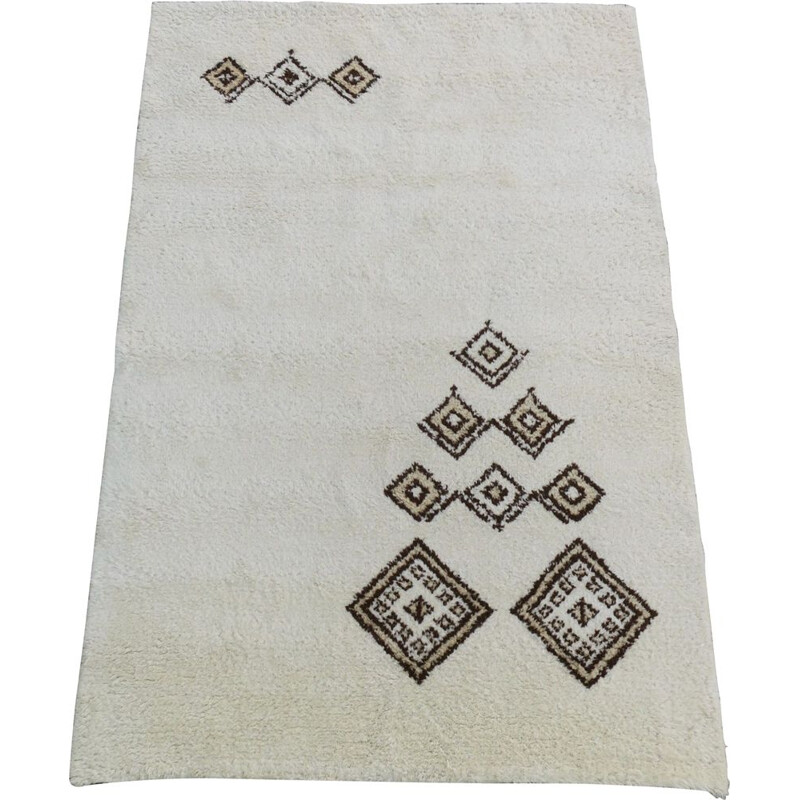 Carpet Vintage Beni Ourain Moroccan Wool Hand-Knotted