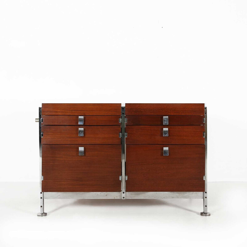 Double chest of drawers vintage by Jules Wabbes for  Mobilier Universel 1960