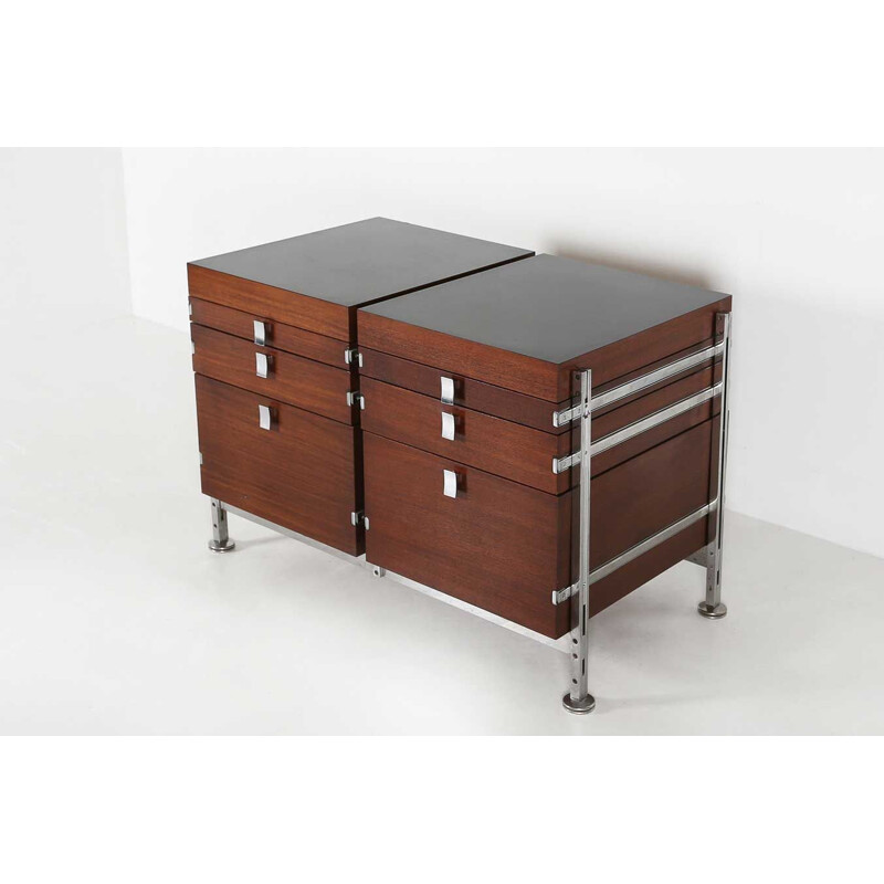 Double chest of drawers vintage by Jules Wabbes for  Mobilier Universel 1960