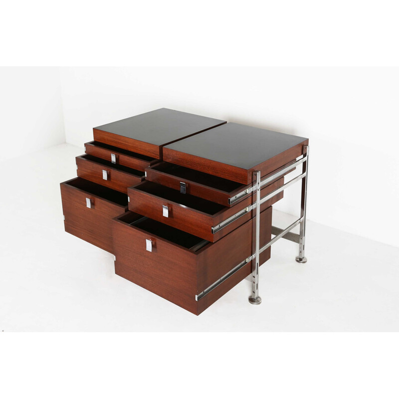 Double chest of drawers vintage by Jules Wabbes for  Mobilier Universel 1960