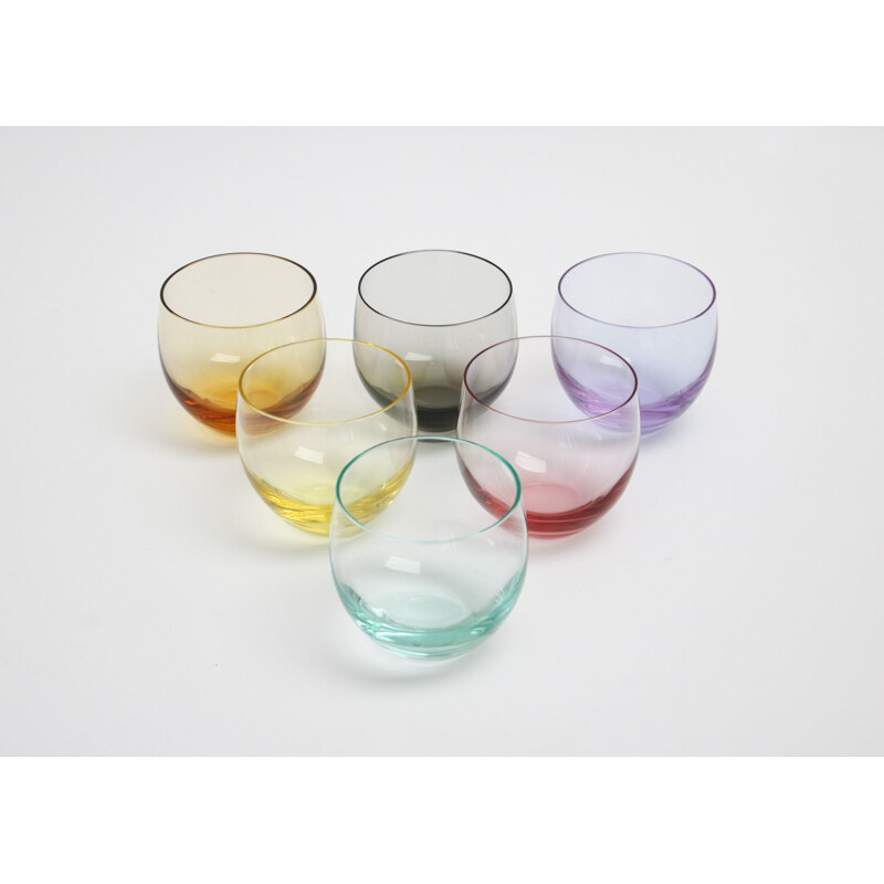Conjunto de 6 copos Moser vintage com cristal de Rudolf Eschler, 1930