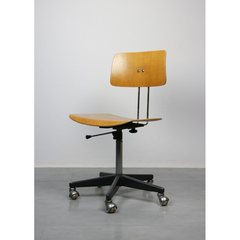 Cadeira de escritório giratória regulável Vintage