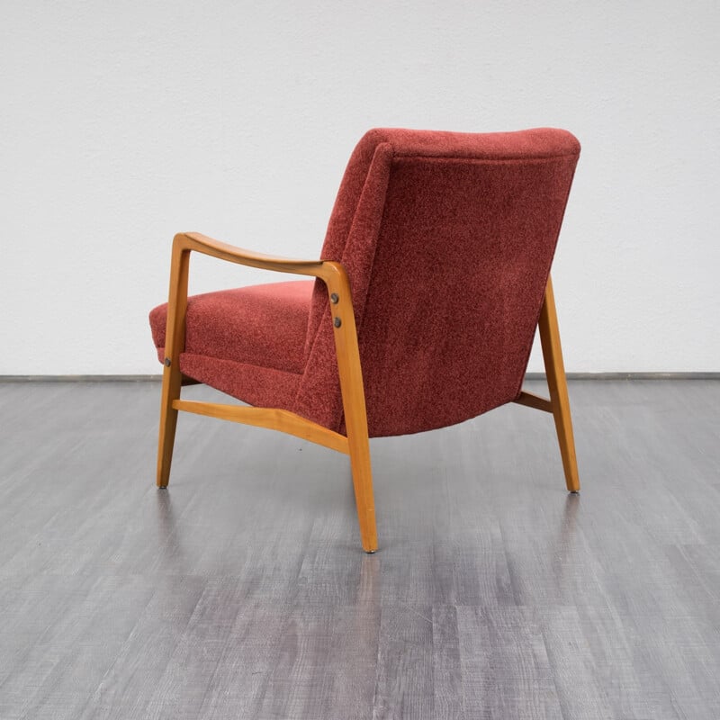 Vintage armchair in cherry - 1960s