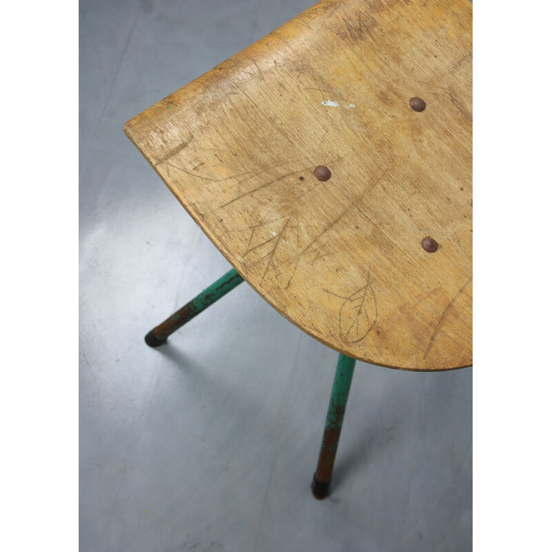 Ensemble de 2 chaises vintage pivotantes vert menthe industrielle, 1960